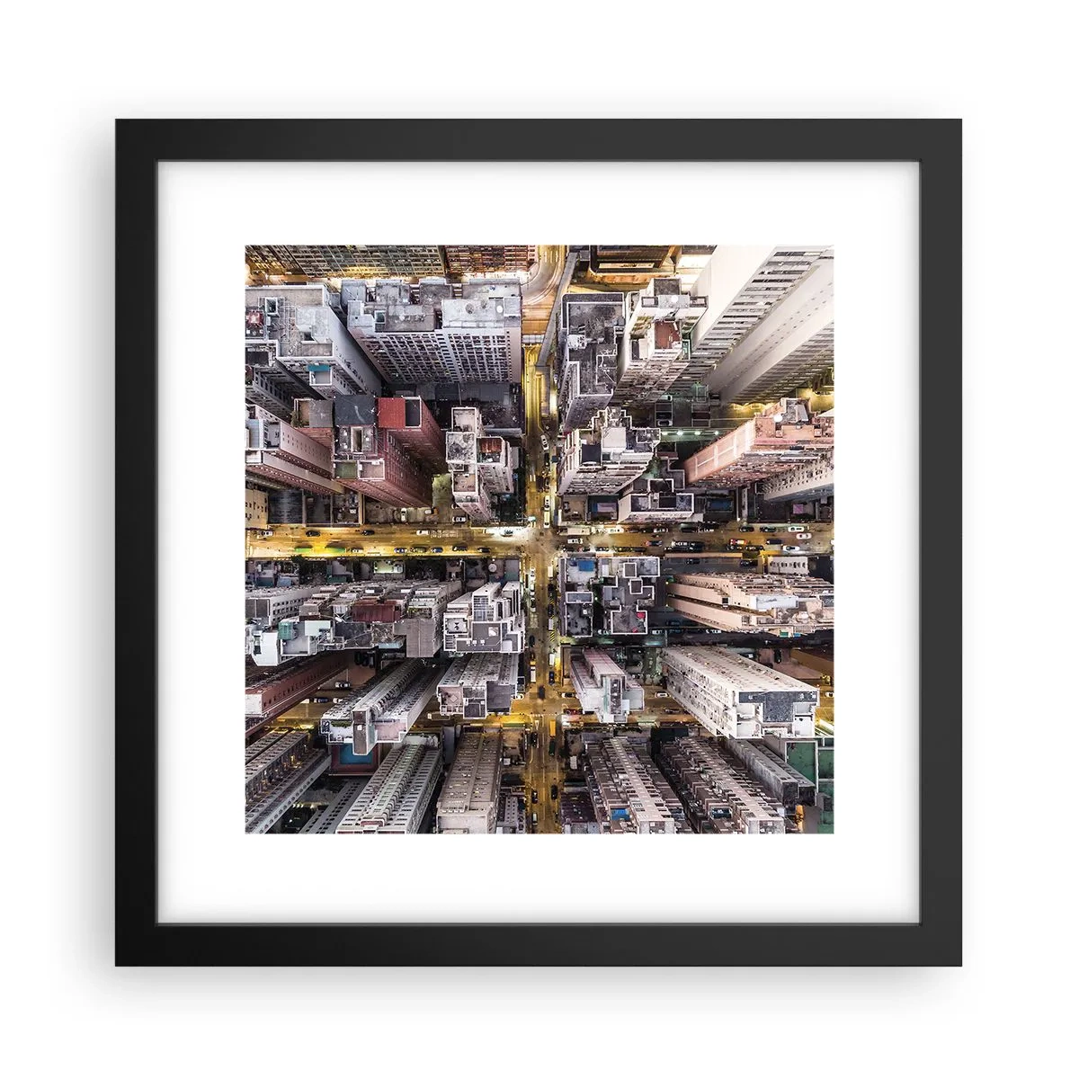 Póster en marco negro - Saludos desde Hong Kong - 30x30 cm