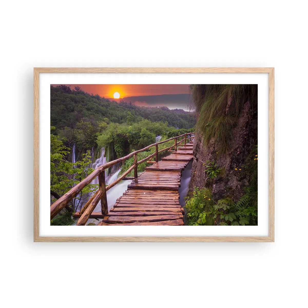 Póster en marco roble claro - Una belleza inimaginable - 70x50 cm