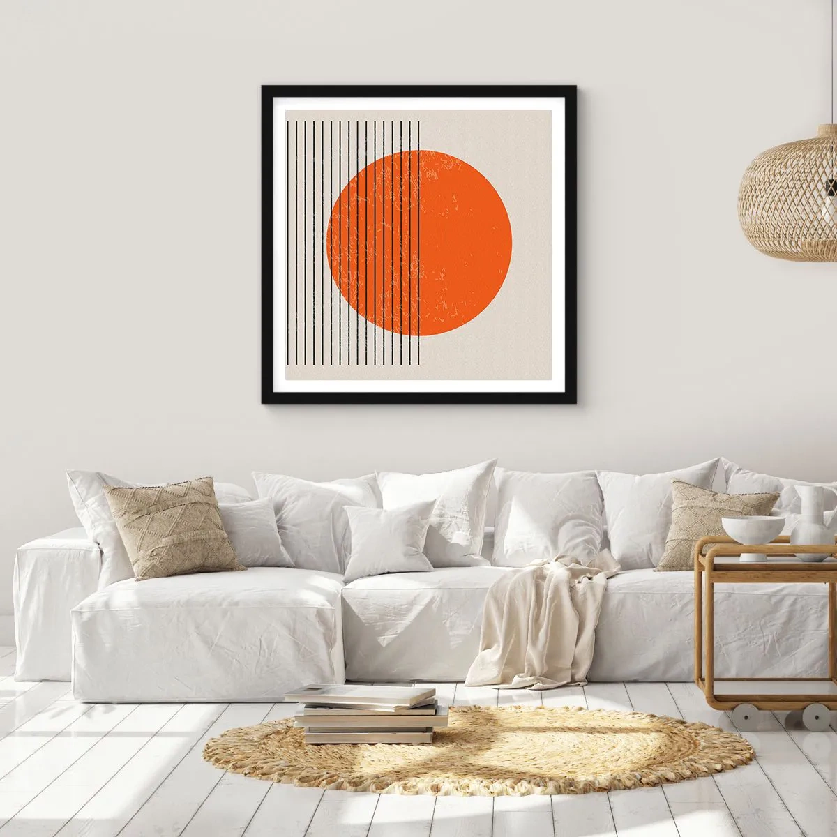 Póster en marco negro - Siempre el sol - 30x30 cm