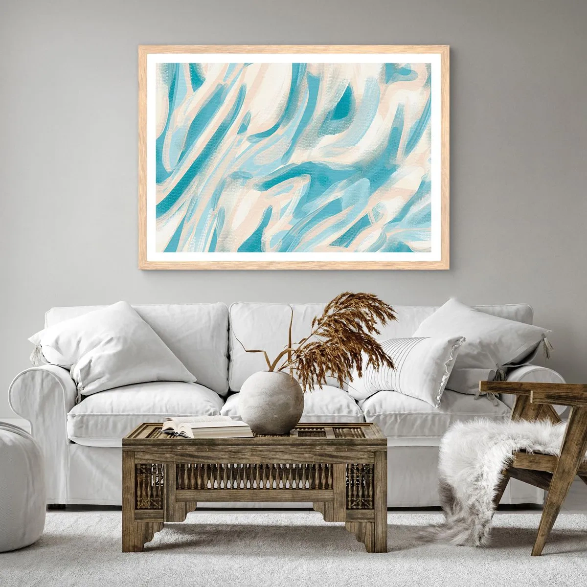 Póster en marco roble claro - Brisas primaverales - 40x30 cm