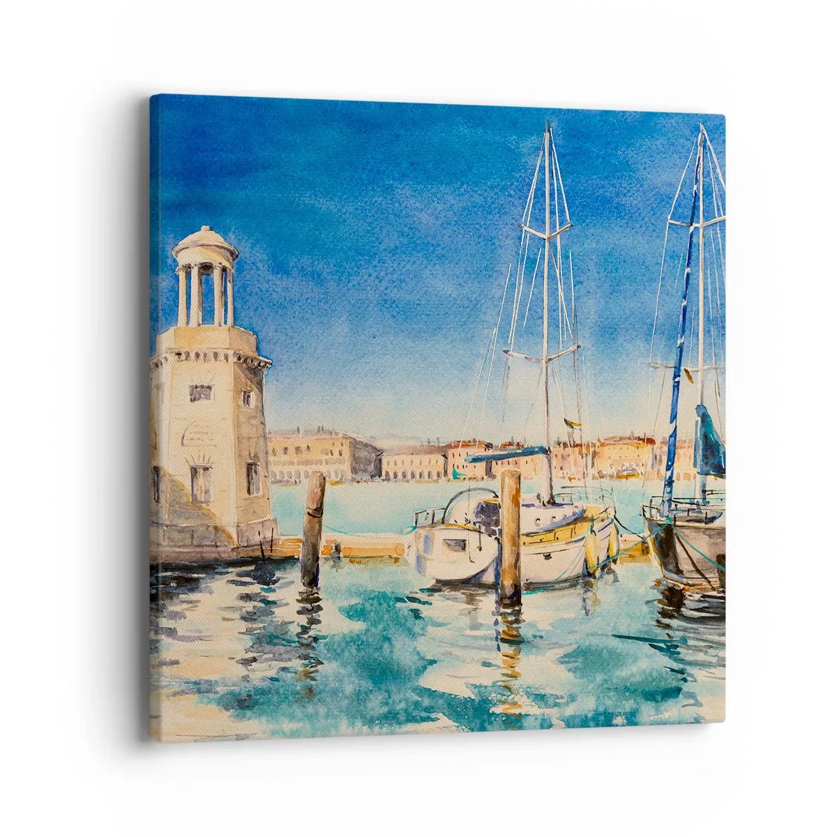 Cuadro sobre lienzo - Impresión de Imagen - Laguna soleada - 40x40 cm