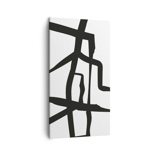 Cuadro sobre lienzo - Impresión de Imagen - Construcción en blanco y negro - 45x80 cm