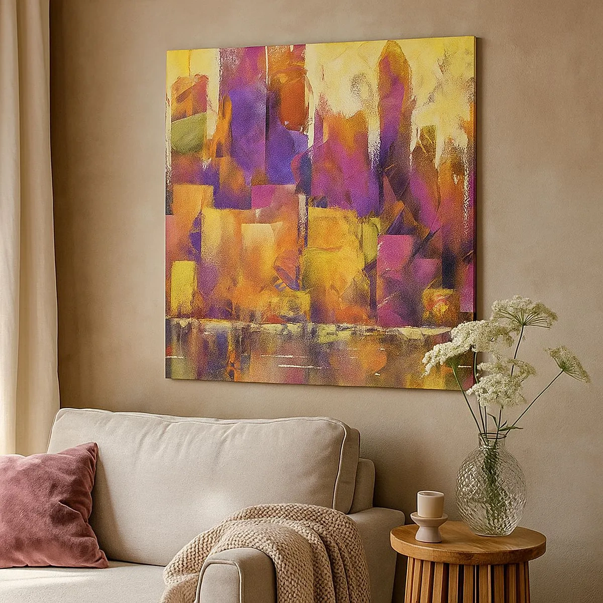 Cuadro sobre lienzo - Impresión de Imagen - Composición metropolitana - 30x30 cm