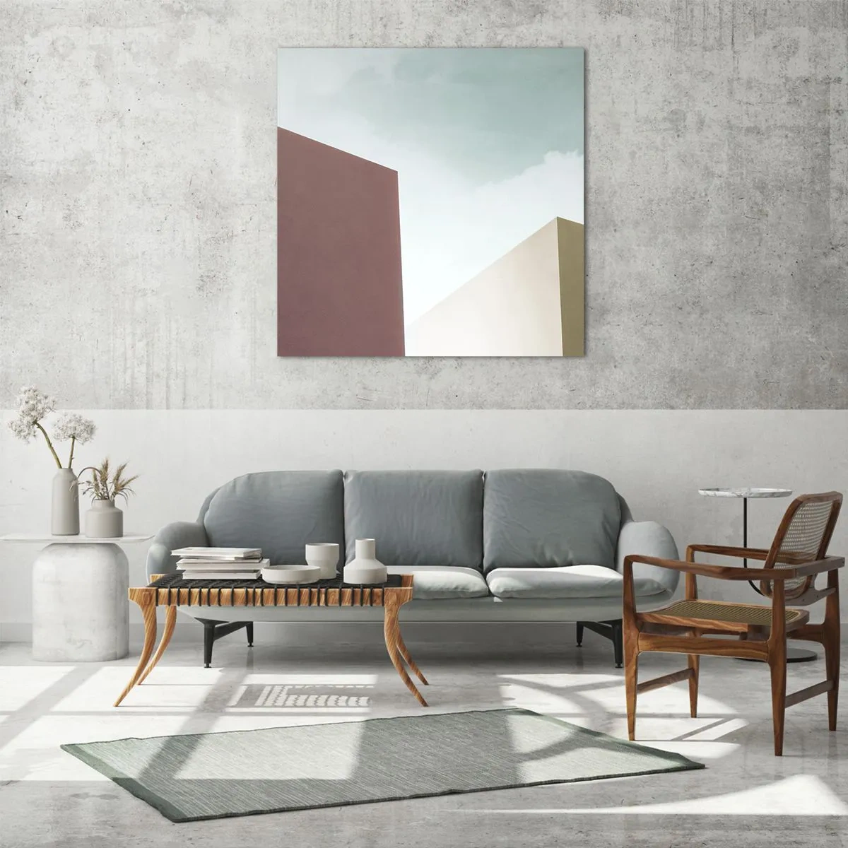 Cuadro sobre vidrio - Impresiones sobre Vidrio - Geometría de un verano soleado - 40x40 cm