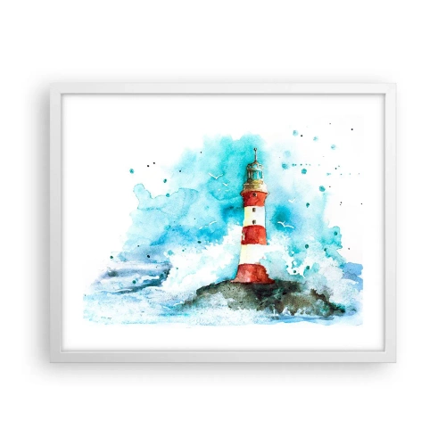 Póster en marco blanco - La unidad de los elementos - 50x40 cm