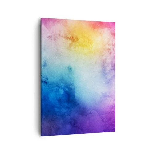 Cuadro sobre lienzo - Impresión de Imagen - Una composición abstracta en tonos pastel de rosa y azul. - 50x70cm - Casi en el séptimo cielo - Decoración de pared moderna para salón y dormitorio ARTTOR