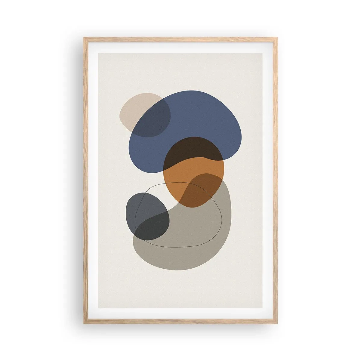 Póster en marco roble claro - Gotas de color - 61x91 cm