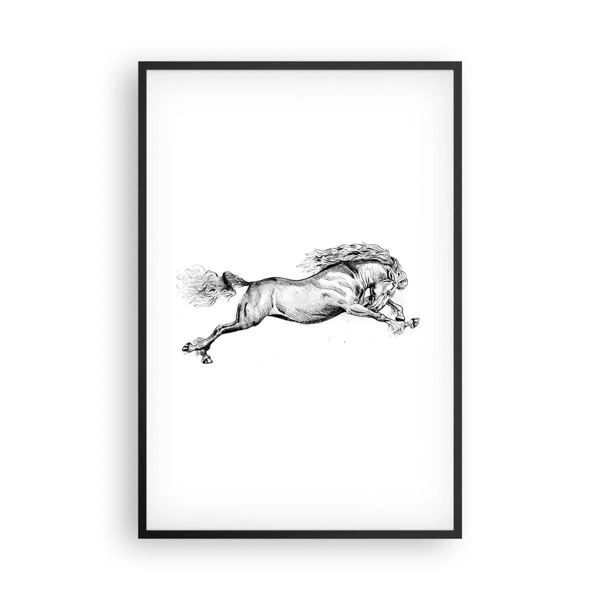 Póster en marco negro - Captura al galope - 61x91 cm