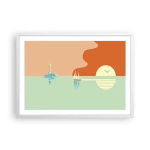 Póster en marco blanco - Un paisaje marino perfecto - 70x50 cm