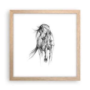 Póster en marco roble claro - En un elegante trote - 30x30 cm