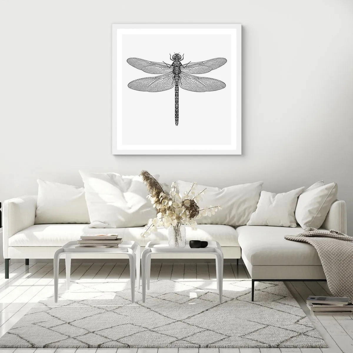 Póster en marco blanco - Precisión de la naturaleza - 40x40 cm