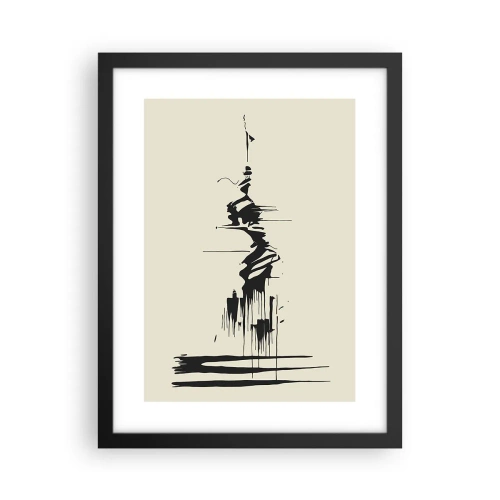 Póster en marco negro - Abstracción apresurada - 30x40 cm