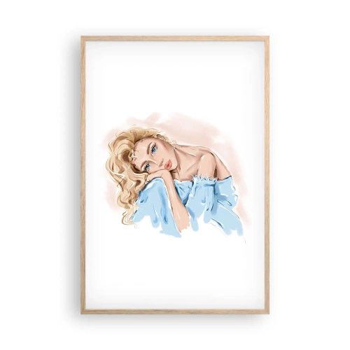Póster en marco roble claro - Soñar en azul - 61x91 cm