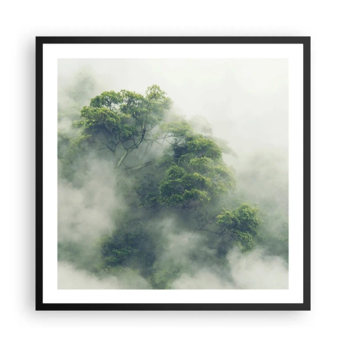 Póster en marco negro - Envuelto en niebla - 60x60 cm