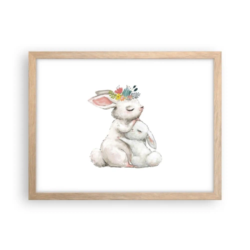 Póster en marco roble claro - En ningún lugar mejor que con mamá - 40x30 cm