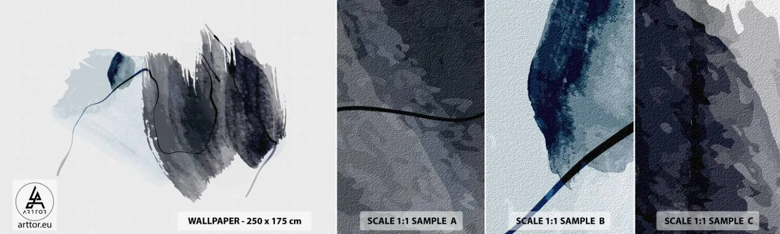 Muestra De Fotomural Standard Eco - Intensidad y movimiento - Abstracción, Pedazo, Cuadro - 100x30 cm