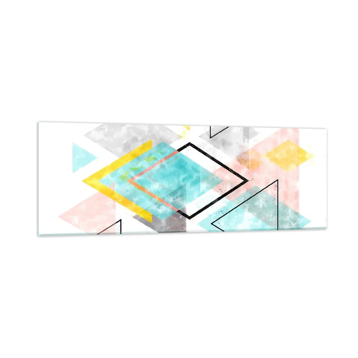 Cuadro sobre vidrio - Impresiones sobre Vidrio - Un juego geométrico - 90x30 cm