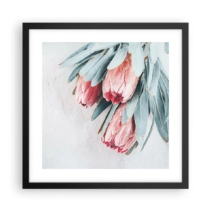 Póster en marco negro - Avergonzada de su propia belleza - 40x40 cm