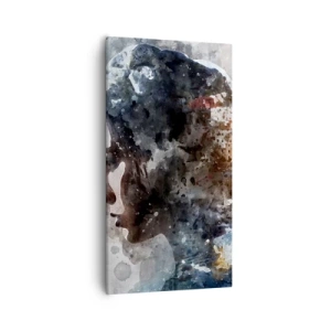 Cuadro sobre lienzo - Impresión de Imagen - Una historia sobre una niña con una ciudad de fondo - 55x100 cm