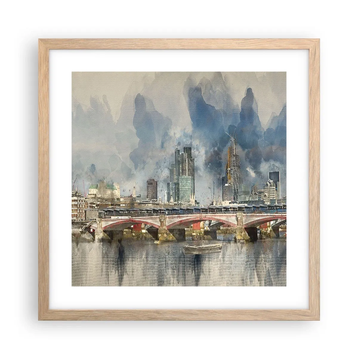 Póster en marco roble claro - Londres en todo su esplendor - 40x40 cm