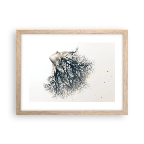 Póster en marco roble claro - Escuchando el susurro de un árbol - 40x30 cm