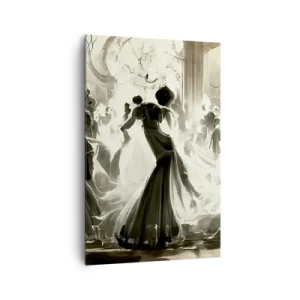 Cuadro sobre lienzo - Impresión de Imagen - Balón de estilo retro en blanco y negro. - 80x120cm - Gran mascarada - Decoración de pared moderna para salón y dormitorio ARTTOR