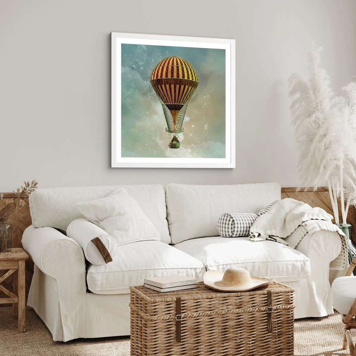 Póster en marco blanco - Vuelos pioneros - 40x40 cm