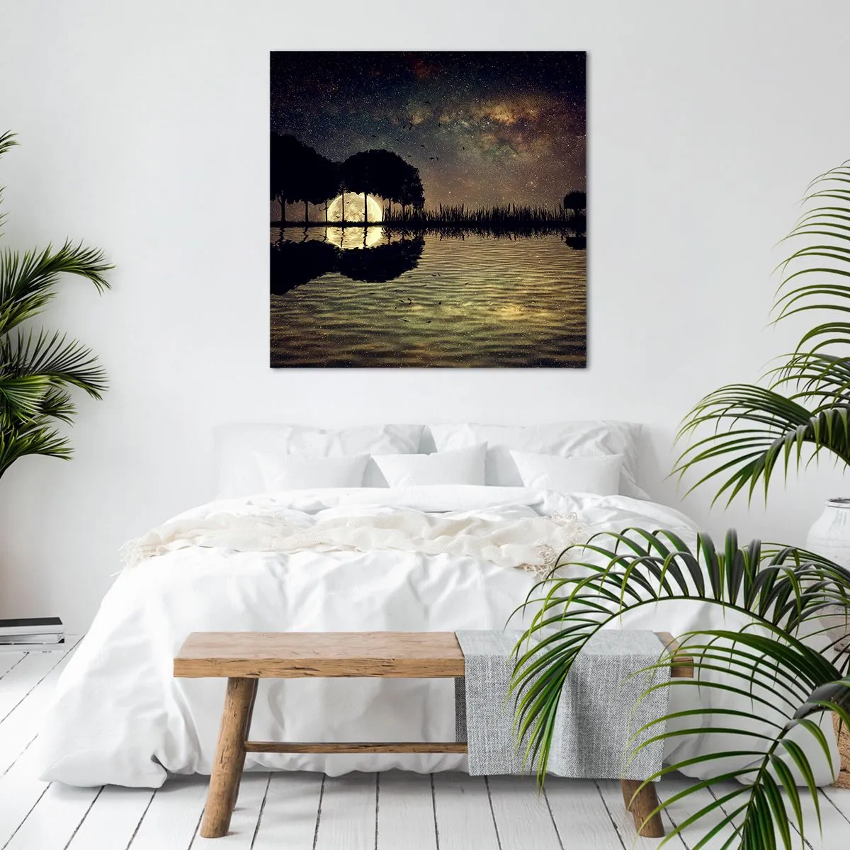 Cuadro sobre lienzo - Impresión de Imagen - Noche en el fin del mundo - 60x60 cm
