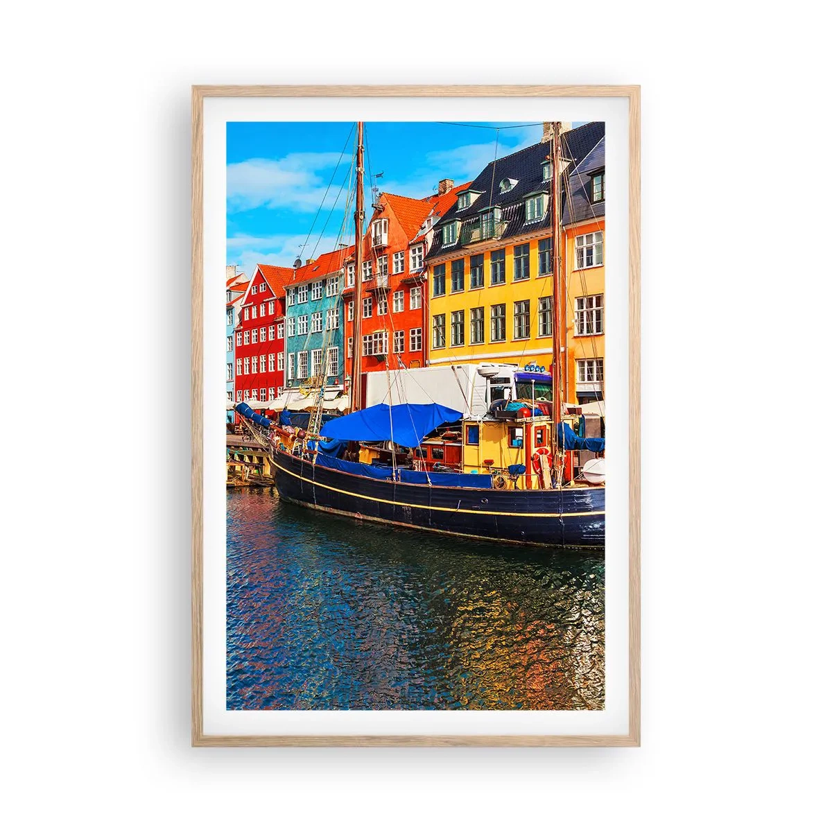 Póster en marco roble claro - Muelle alegre - 61x91 cm