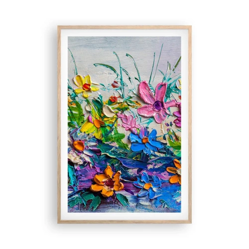 Póster en marco roble claro - La energía de las flores - 61x91 cm