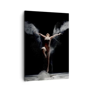 Cuadro sobre lienzo - Impresión de Imagen - Una bailarina en movimiento con un llamativo efecto de polvo sobre un fondo negro. - 50x70cm - Los duendes existen - Decoración de pared moderna para salón y dormitorio ARTTOR