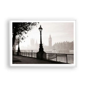 Póster en marco blanco - La mañana de Londres - 100x70 cm