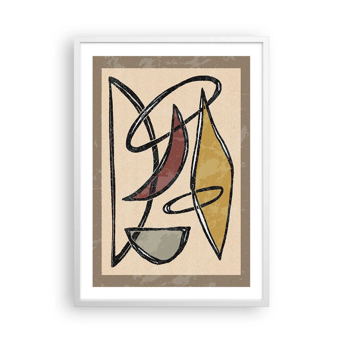 Póster en marco blanco - Composición: arcos y óvalos - 50x70 cm