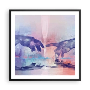 Póster en marco negro - Chispa divina de vida - 60x60 cm