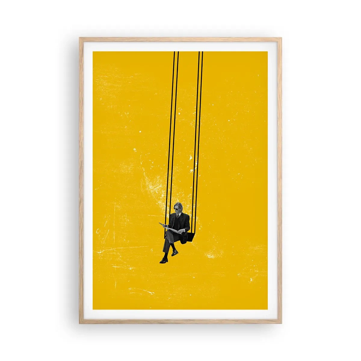 Póster en marco roble claro - Un día como cualquier otro - 70x100 cm