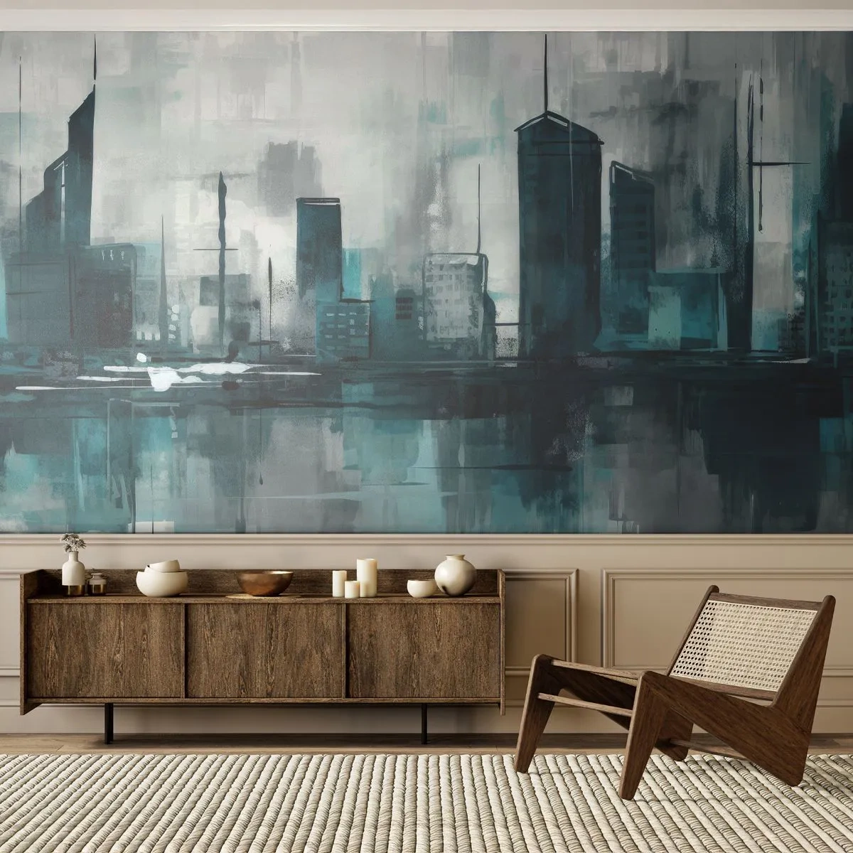 Fotomural Premium Canvas - Ciudad color lluvia - Ciudad, Arquitectura, Pedazo - 250x175 cm