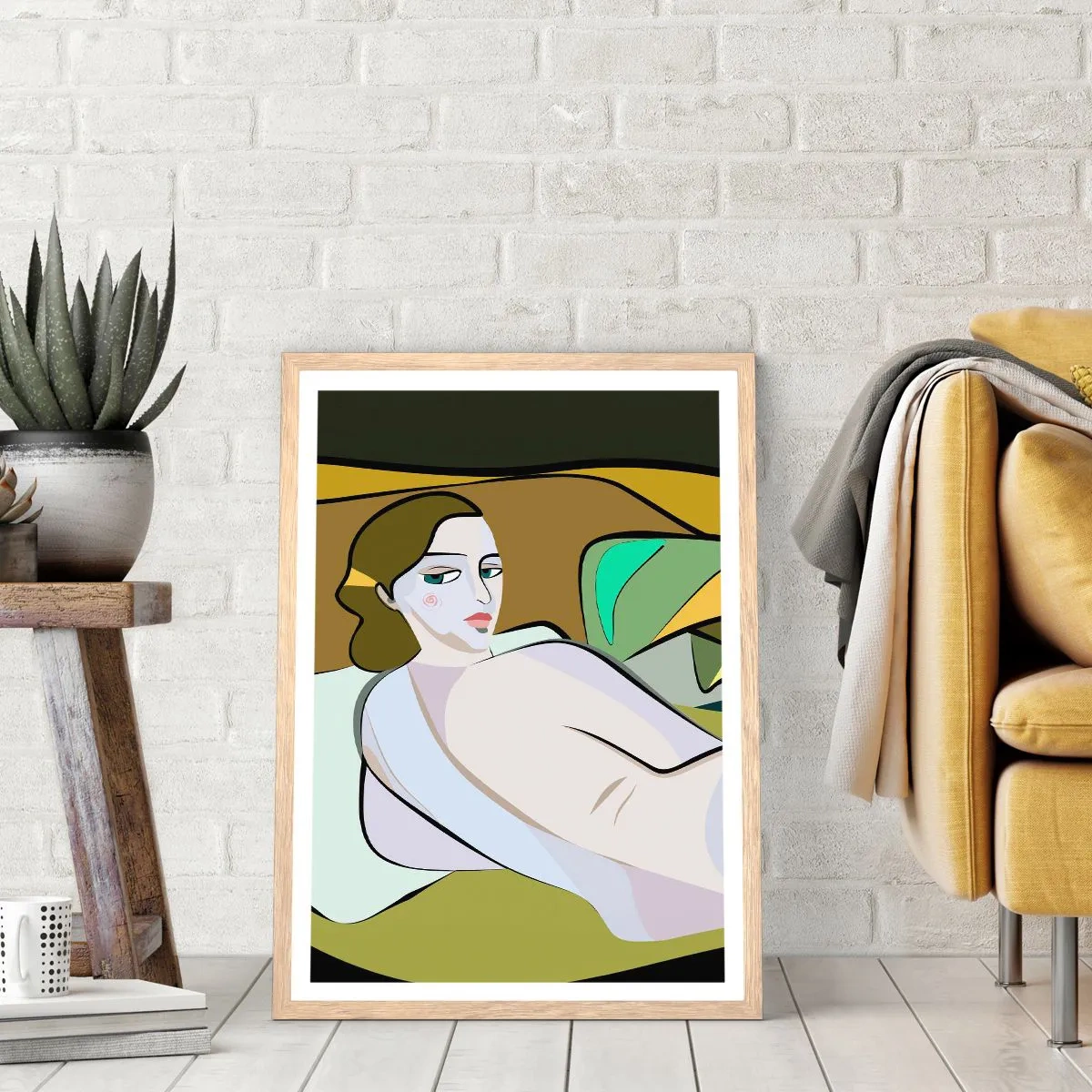 Póster en marco roble claro - Retrato íntimo - 70x100 cm