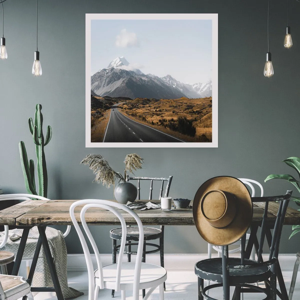 Póster - El camino al corazón de las montañas - 60x60 cm