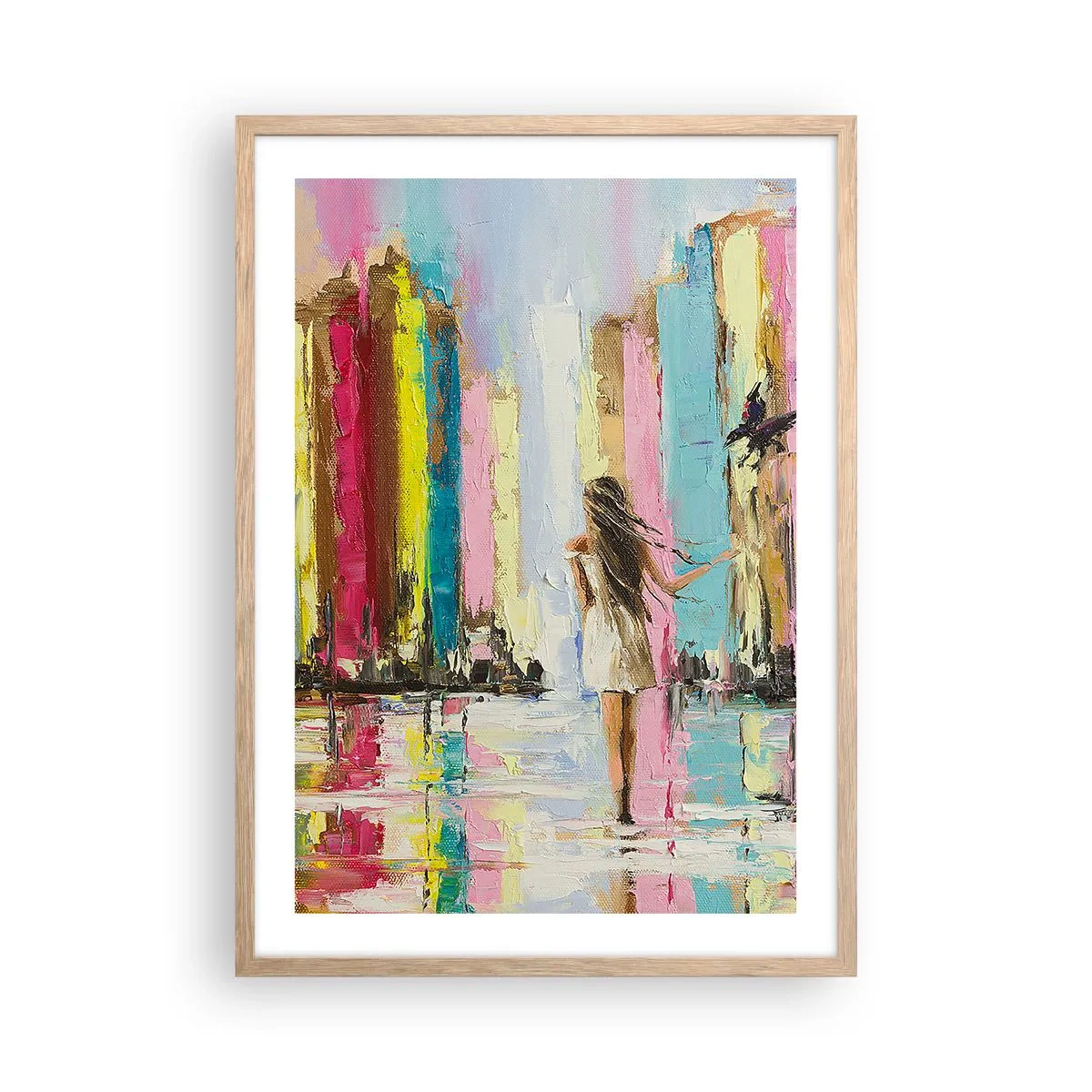 Póster en marco roble claro - Sígueme - 50x70 cm