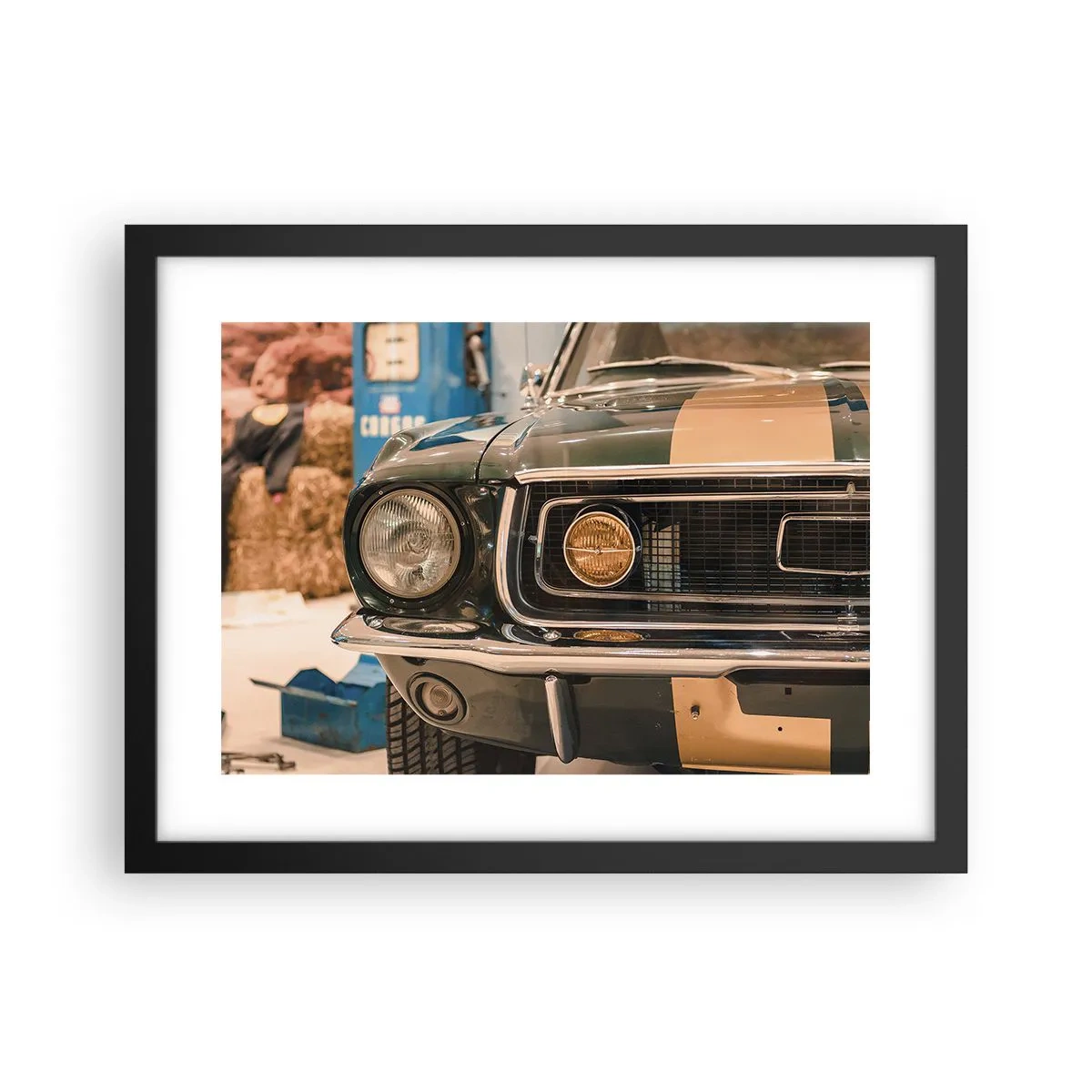 Póster en marco negro - Encuentro con una leyenda - 40x30 cm