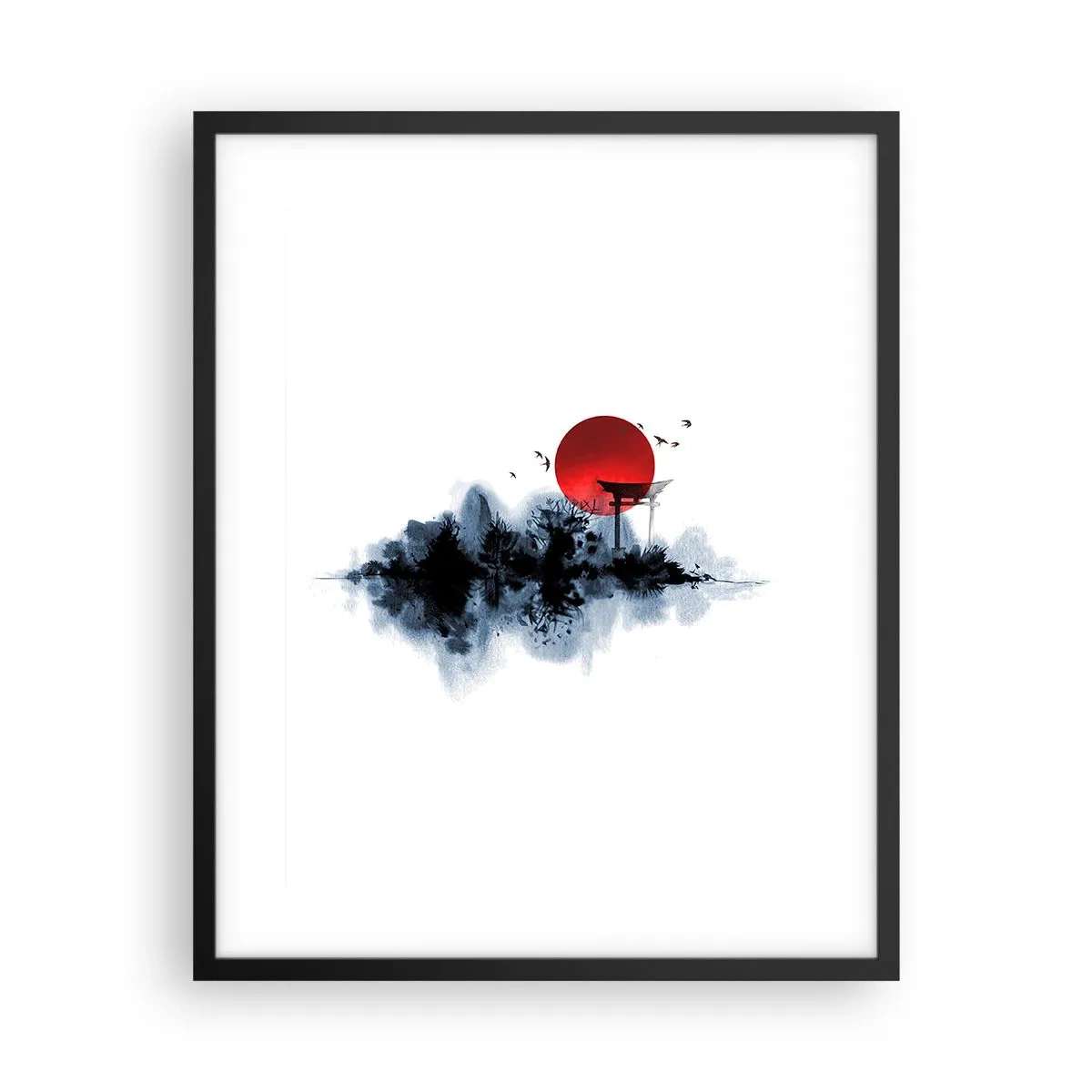 Póster en marco negro - Visión japonesa - 40x50 cm