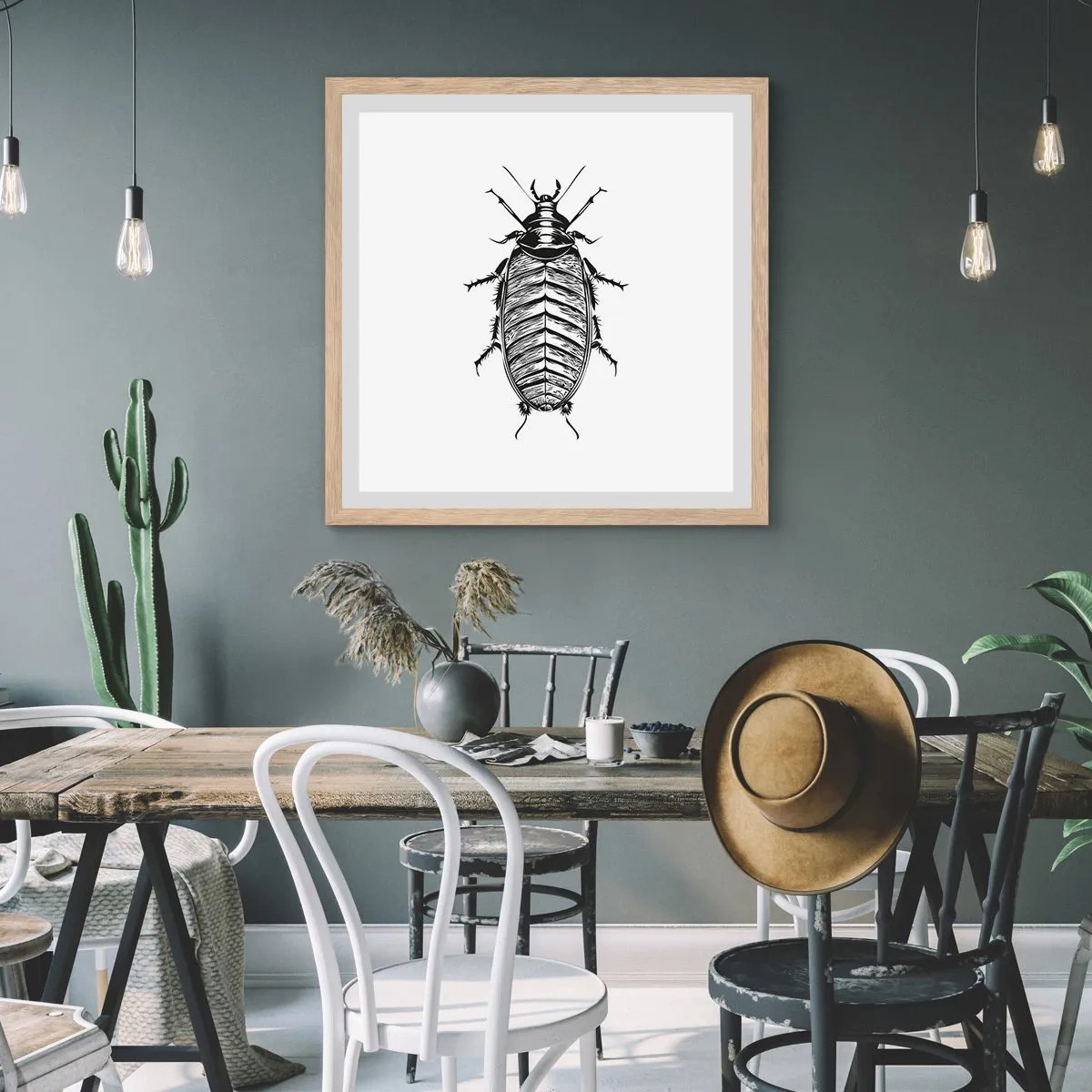 Póster en marco roble claro - ¡Qué espécimen! - 60x60 cm