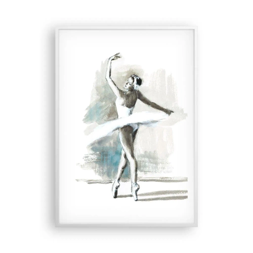 Póster en marco blanco - Encantada por un cisne - 70x100 cm