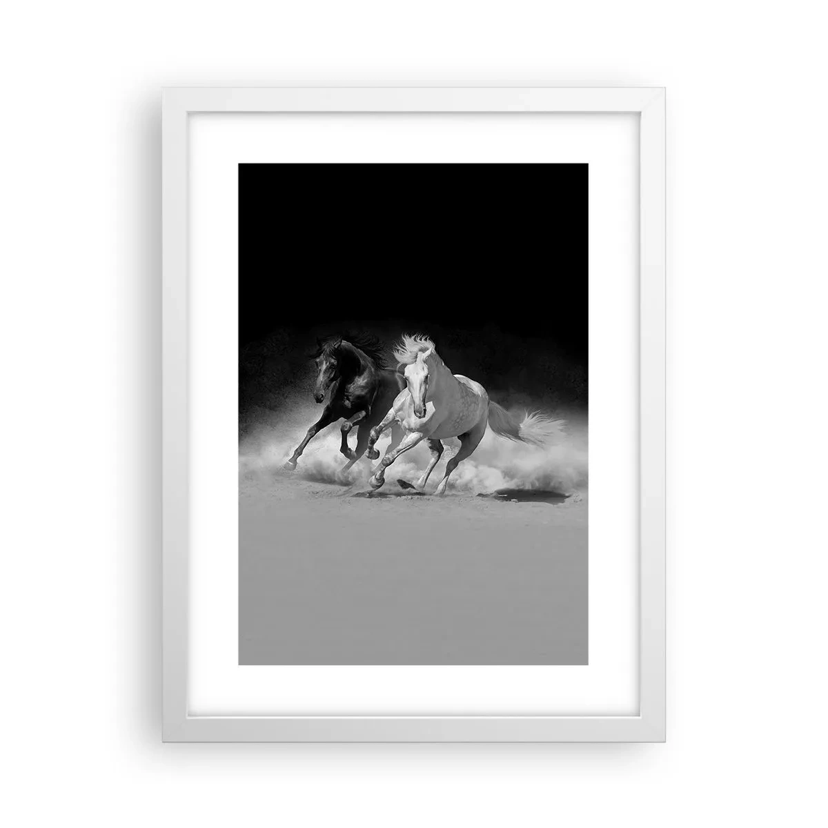 Póster en marco blanco - El galope de la libertad - 30x40 cm