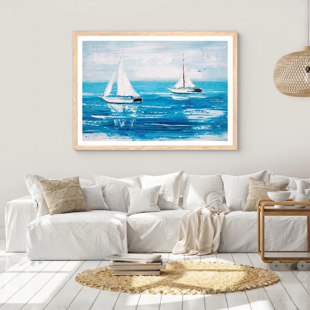 Póster en marco roble claro - Con un amigo a tu lado - 70x50 cm