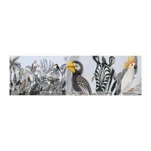 Muestra de fotomural Premium Canvas - Un cuento de hadas africano - Abstracción, Selva, animales - 100x30 cm