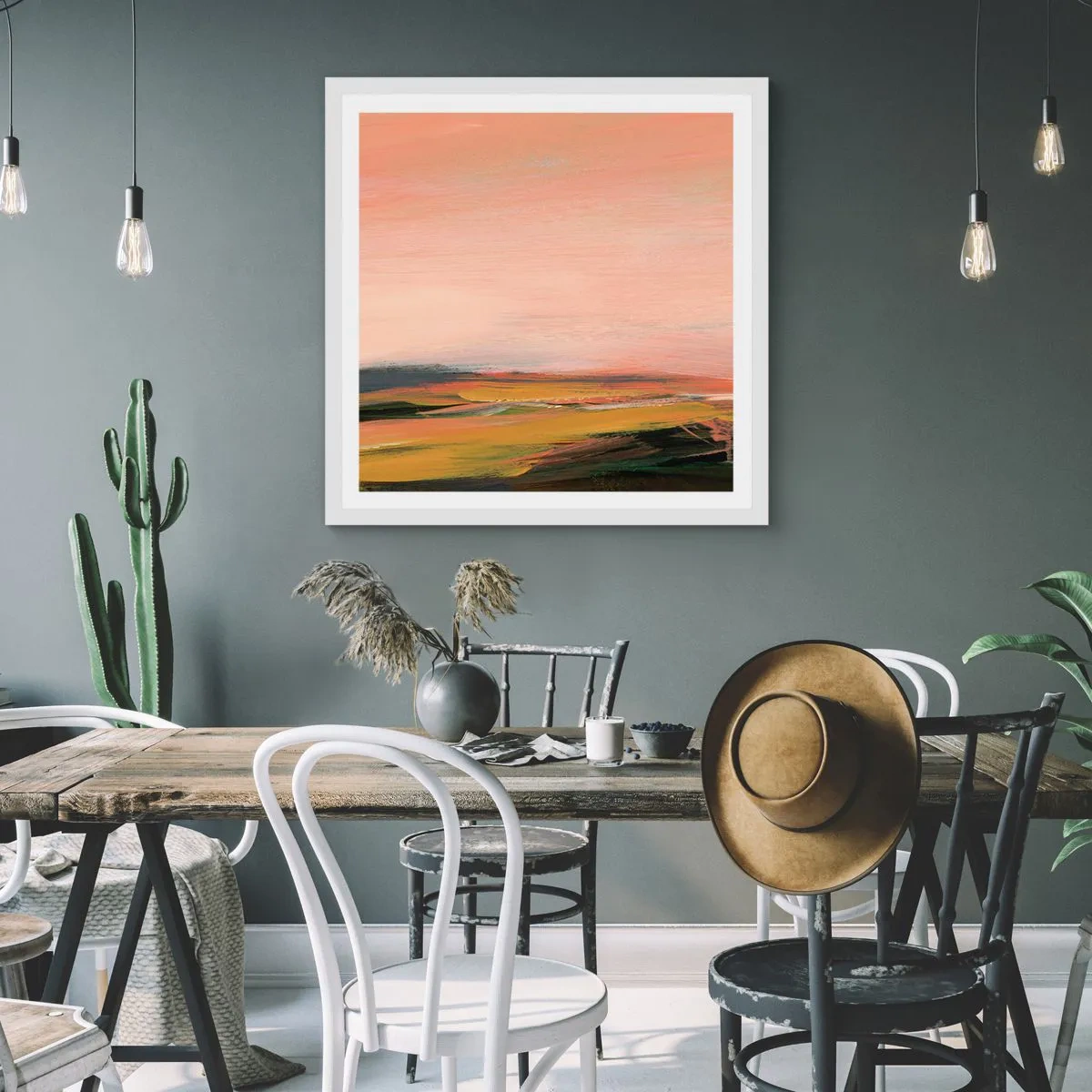 Póster en marco blanco - En tono rosa - 50x50 cm