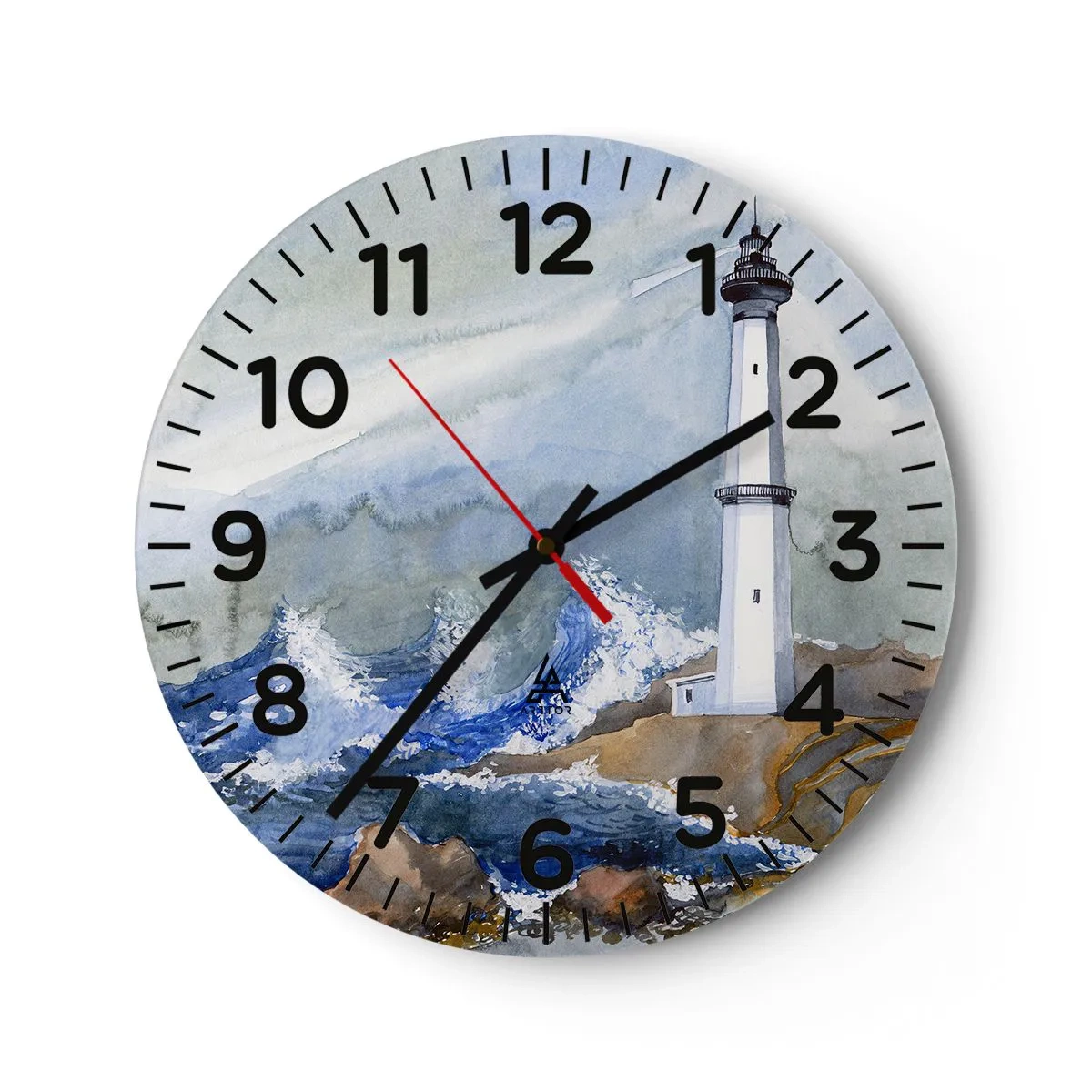Reloj de pared - Reloj de vidrio - Contra la oscuridad y la tormenta - 30x30 cm