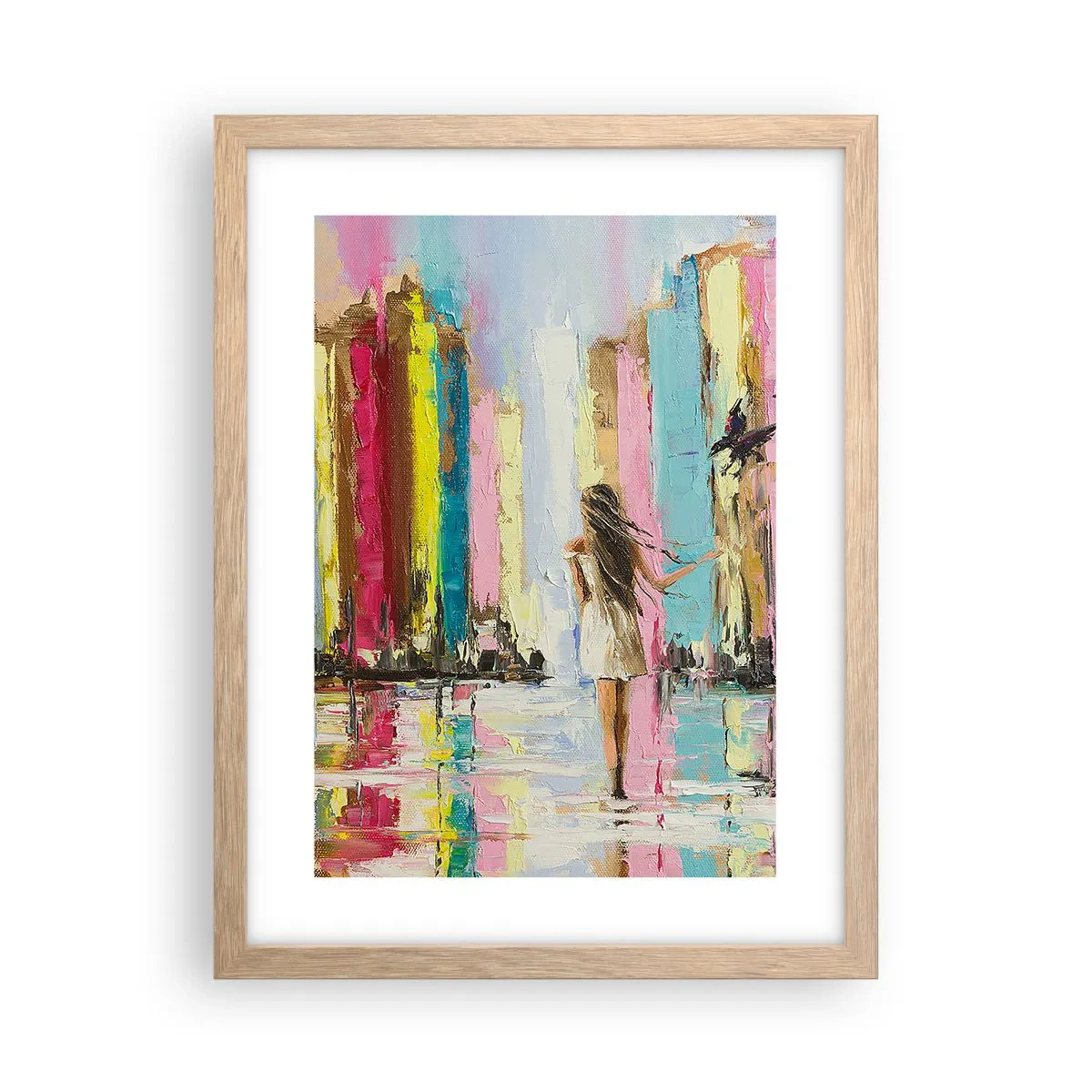 Póster en marco roble claro - Sígueme - 30x40 cm