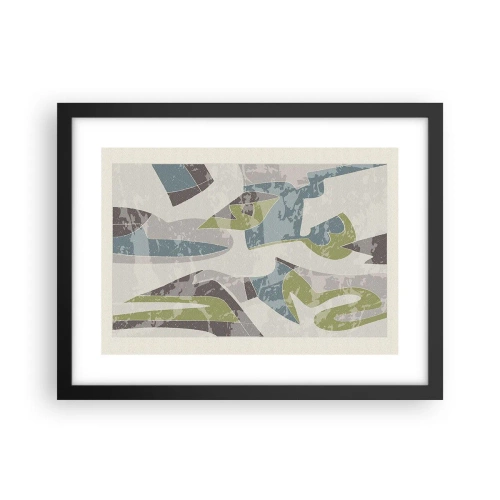 Póster en marco negro - Composición tras vidriera - 40x30 cm